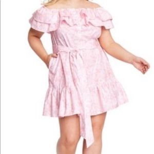 LISA MARIE FERNANDEZ RUFFLE OFF SHOULDER DRESS 2X